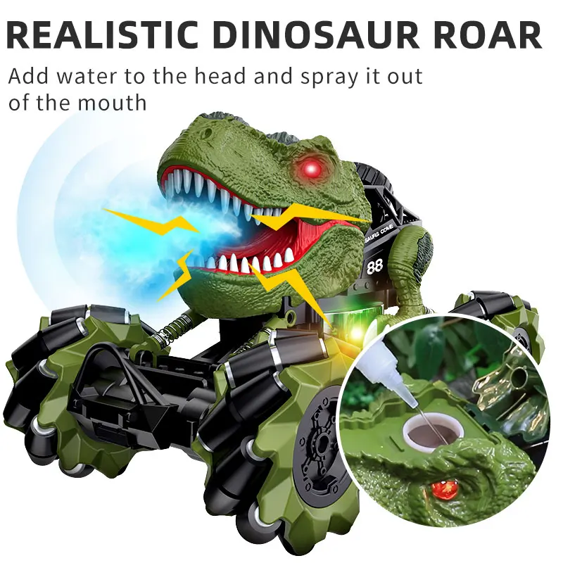 New Dinosaur Radio Control Toys 2.4g Remote Control Car Dinosaur Drift Remote Control Car Kids RC CarWith Light And Spray