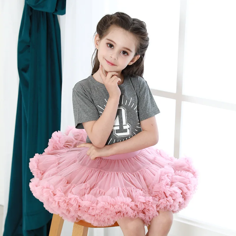 Customization Children Girls Tutu Skirt Mesh Cake Dress Christmas Birthday Girls Dress All Seasons Dance Tulle Pettiskirt