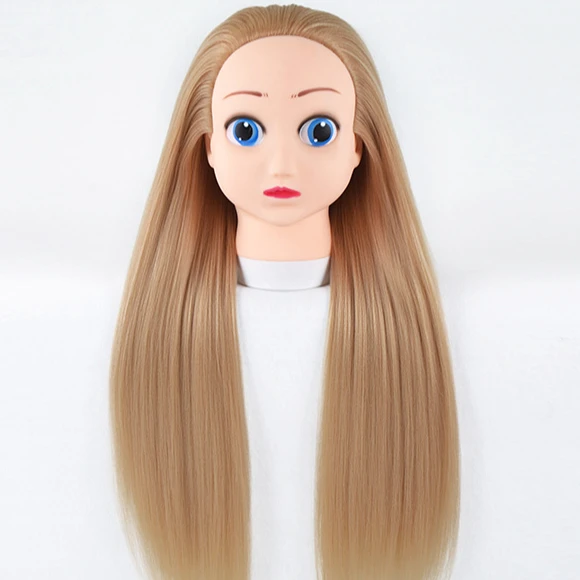 Newest 26Inches child hair mannequins head human hair hairdressing practice dummy doll training head