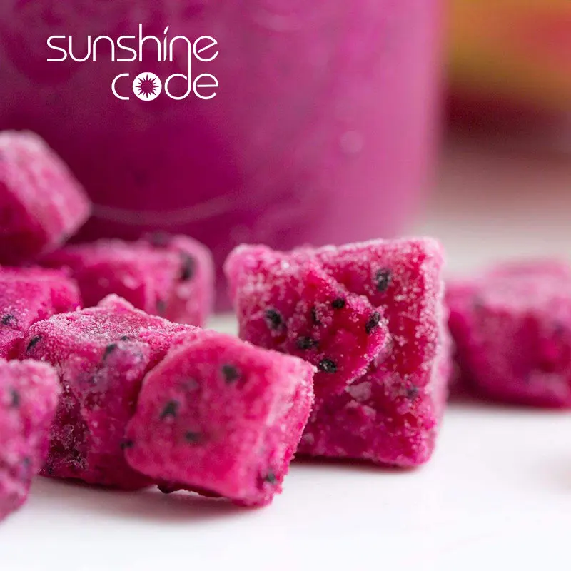 IQF dragon treasure fruita freeze-dried dragon fruit cube dice vietnam red dragon fruit
