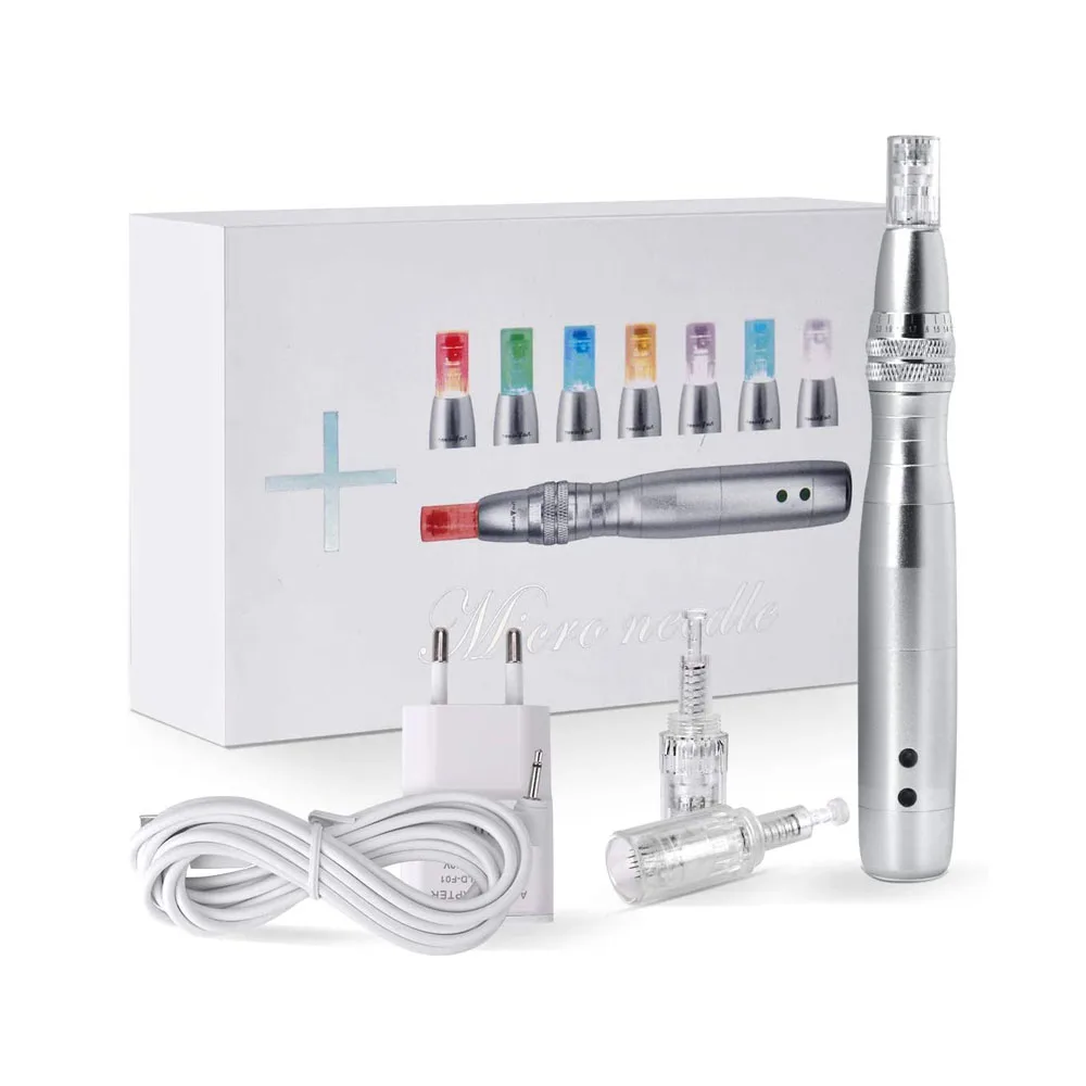 Best prices online shopping rechargeable acne scar removal 12 needles electric led derma pen
