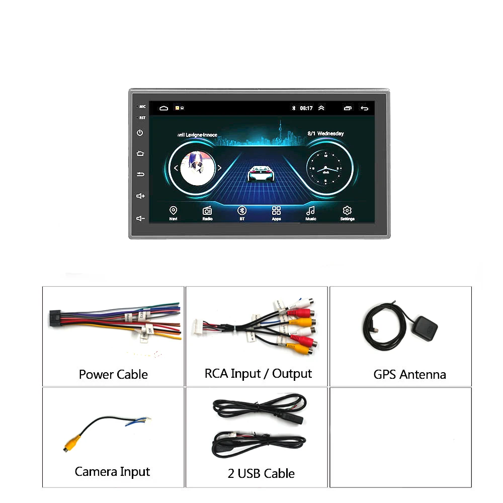 Universal 7inch Android Car DVD Player With  Mirror Link Full Touch Screen HD Video Music Output