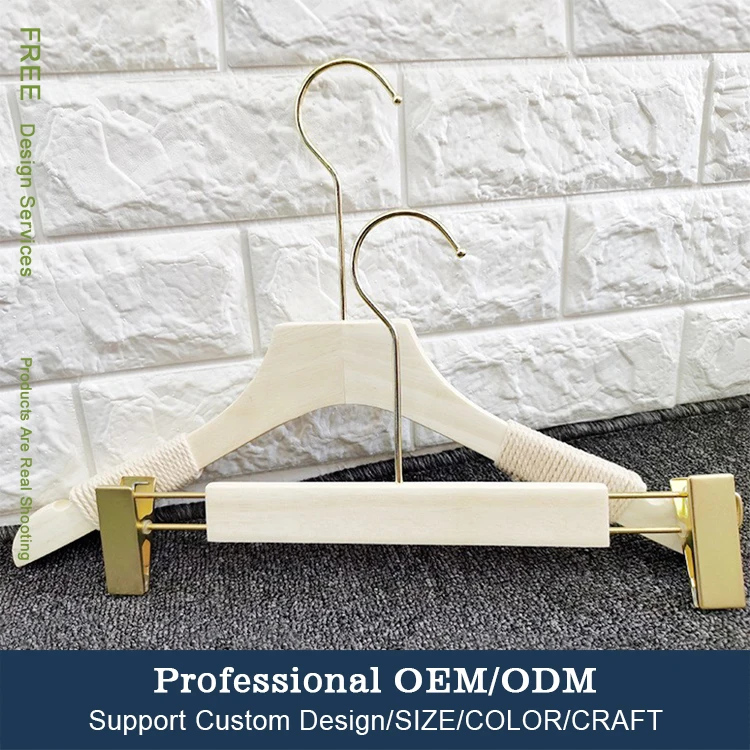 Customized logo of clothing store, luxurious wooden hangers, pants clips, clothing display hangers, pants clips, hanging clips