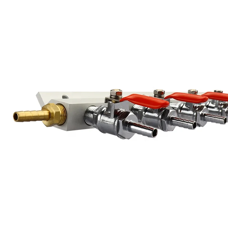 Gas Manifold/Distributor 5/16 Barb Check Valve Regulator CO2 Manifold Gas Manifold 2 Lines for Kegs Accessories