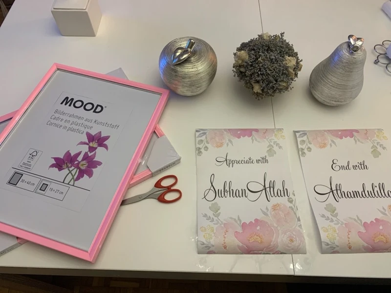 Islamic Wall Art Print Painting for Ramadan Islamic Decore Modern Arabic Calligraphy Art Posters Flower Watercolor Pictures