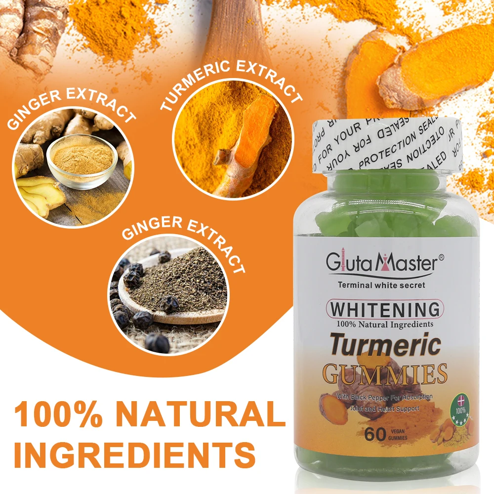 Private Label Tumeric Gummies Vitamins Strenghtens Immune Defenses Boosts Whitening Skin Health Turmeric Gummies Supplement