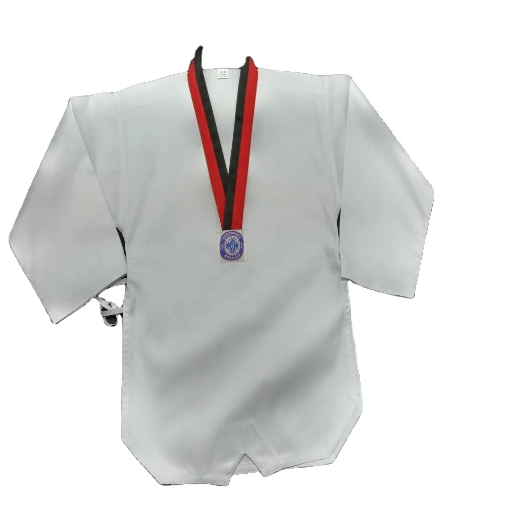 Customizable Adult Kids Elastic Drawstring Lightweight Cotton Taekwondo Uniform WTF Approved Taekwondo Dobok