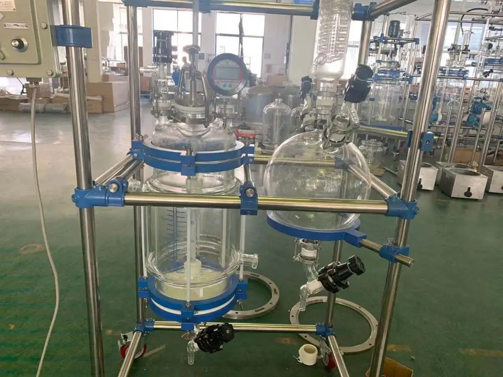 5L 10L ,20L,50L,200L Solid and liquid extract Glass nutsche filter/nutsch reaction filter