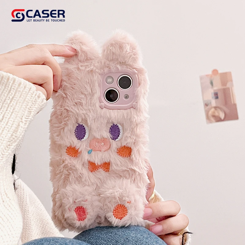 Cute Style Pig Phone Cases Downy Warm Phone Cover For iphone 14