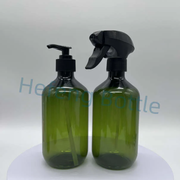 Empty Eco Biodegradable Containers Shower Gel Shampoo Container Plastic Packing Bottle with Trigger Spray Cap 500ml 16.7oz