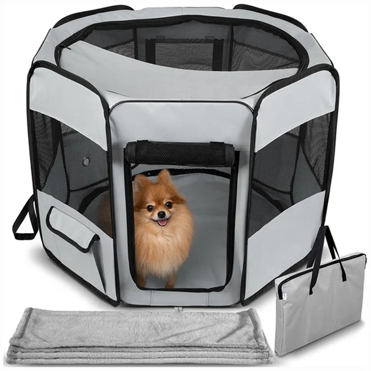 2022 New Design Pop Up Playpen , Portable Pet Playpen with Blanket