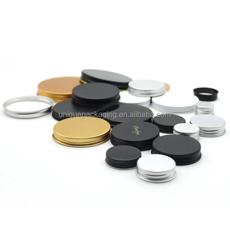 Customized Aluminum Metal Screw Cover Cap 18mm 20mm 24mm 28mm 38mm 58mm 70mm Aluminum Screw Lid for Bottle and Jars