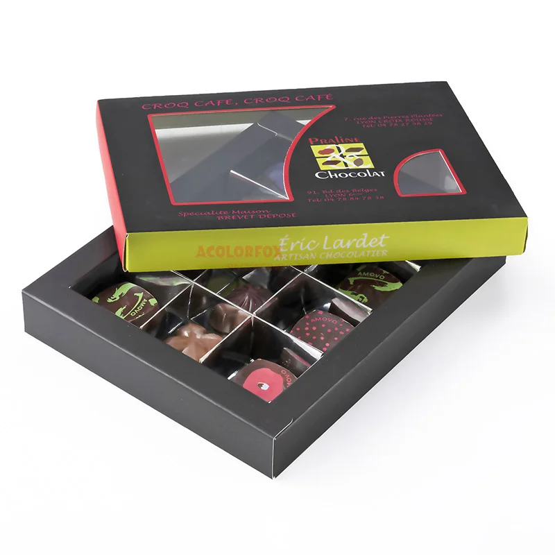 Custom Novel Design Low Price Chocolate Boxes Wholesale Clear Chocolate Truffle Packaging Bonbon Box With Lid