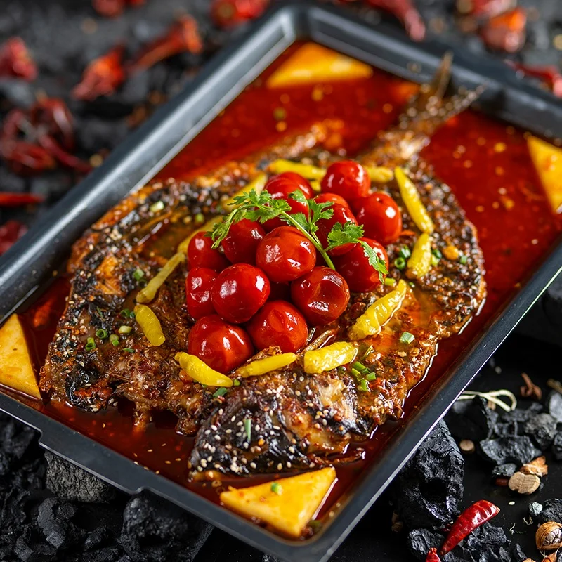 Tianchu 1KG Wholesale Halal Pickled Pepper Grilled Fish Seasoning Condiment Spicy Sauce Boiled Fish Seasoning for Food Cooking