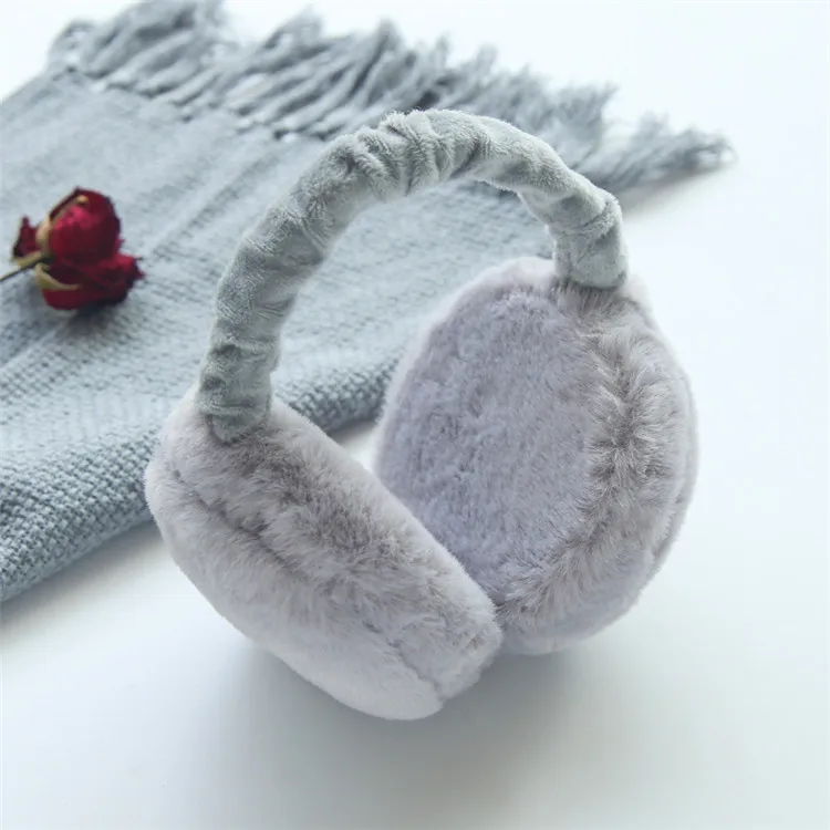 Wholesale hot sale hamburger style ear warmer winter fur plush girls warm ear muffs cute fur earmuffs Y769