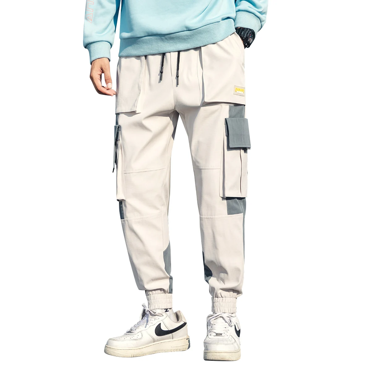 new design High quality winter warm casual pants mens fashion cargo pants with bellow pocket black trousers custom logo mens