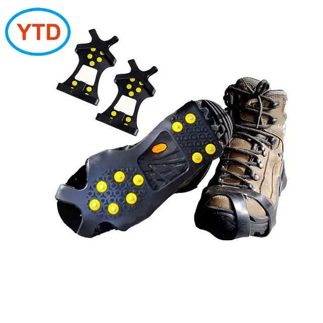 Silicon Winter Track Spike Shoe Covers Mud Protector Ice Gripper Cleats Metal Studs For Non Shoes