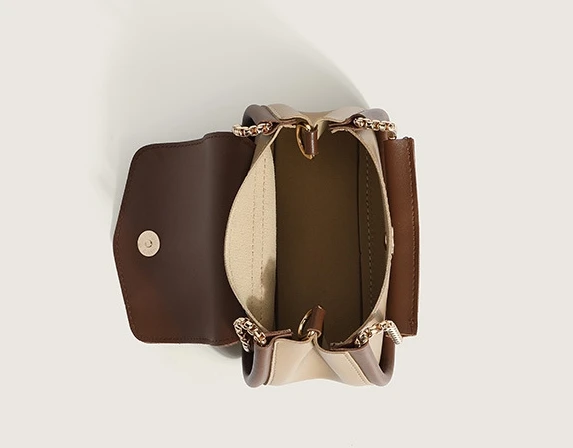 Korean Solid Color Chain Sling Bag Simple Vegan  Women Mini Shoulder Handbags Stylish Bag For Girls