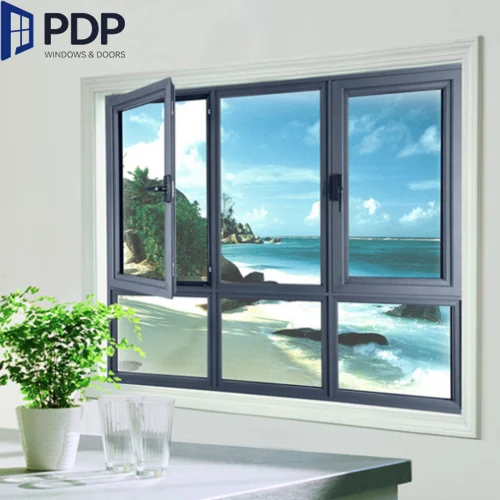 Modern Designed Prefabricated Aluminium Alloy Casement Windows Double Glazing Tilt and Turn Window for Apartment Use