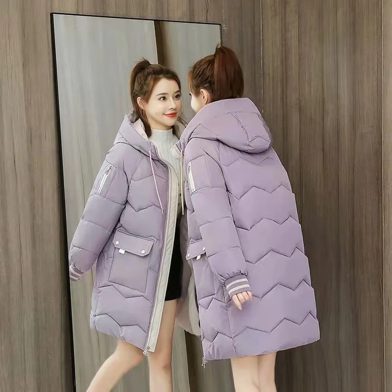 2022 Winter Women Jacket Coats Long Female Down Hooded Overcoat Thick Warm Jackets