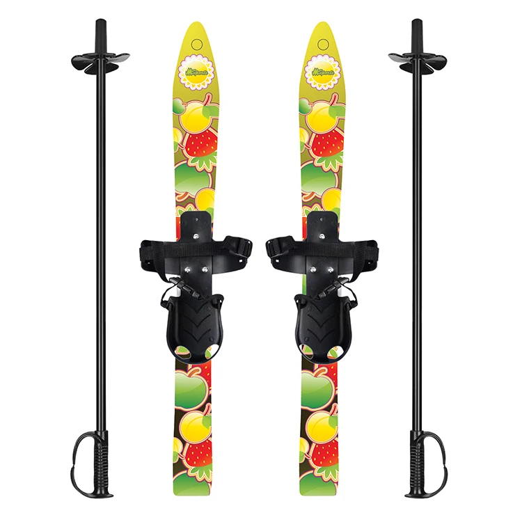 2024 New Winter Snow Sports Plastic Ski Products for Kids Children with Poles and Bindings