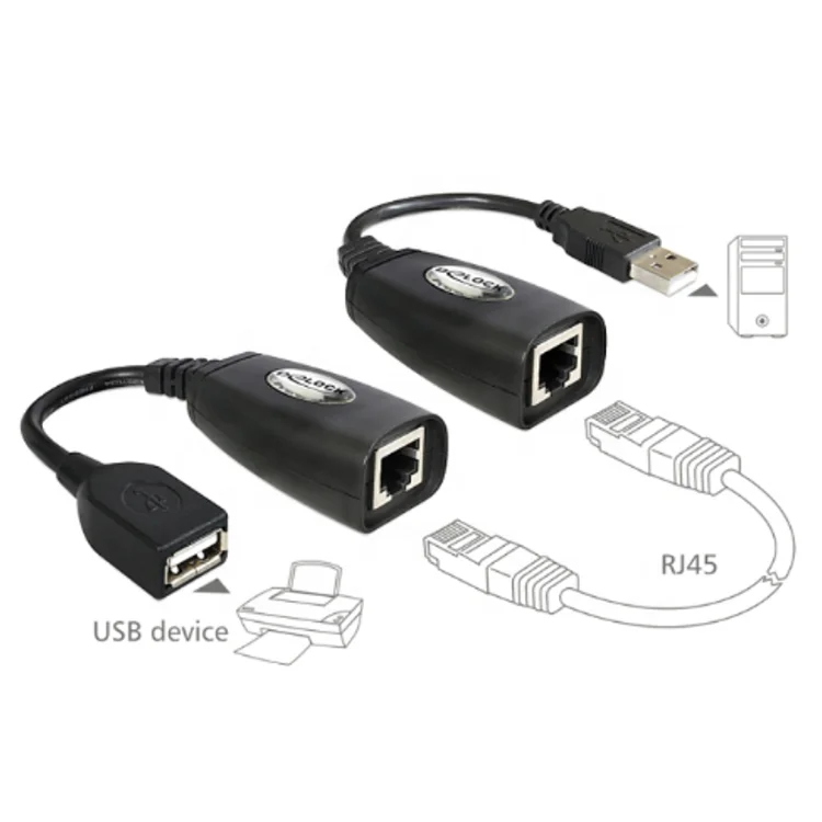 USB extender RJ45 50M USB Extension adapter USB/RJ45 extender Extension RJ45 Cat5e/6 Extender Cable Network 150ft
