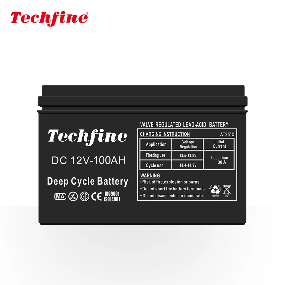 100 Amp Multiple Cycle Deep Charge Discharge Battery Price 12V 100AH Off Grid Solar Battery for Solar Lamps