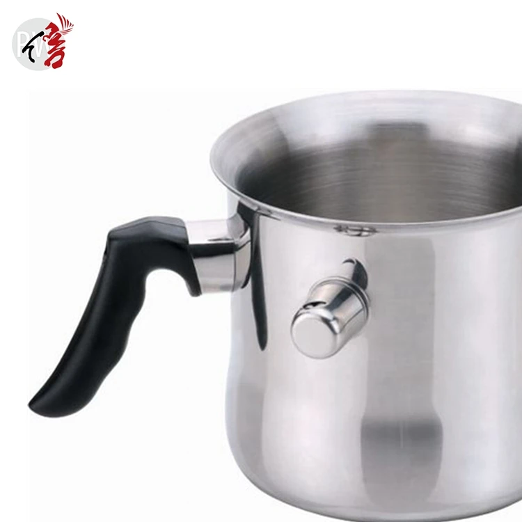 Realwin 1L/1.5L/2.0L Non-stick Stainless Steel Double Wall Whistle Milk Pot with Bakelite Handle
