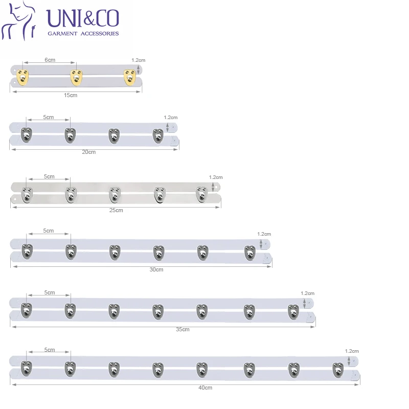 Gold Copper 3 Buttons Coated Flat White Steel Bone For Corset Busk