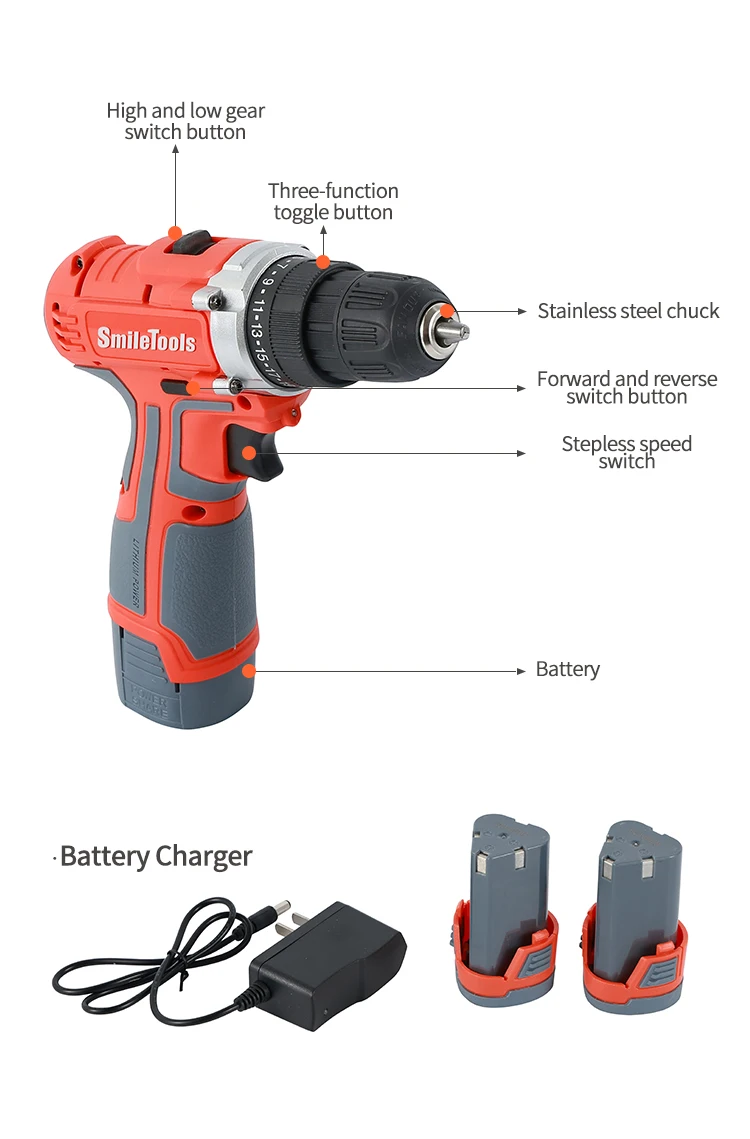 10mm Cheap Price Mini Hand Drill Home Repair Impact Drill Cordless 40N Power Drill