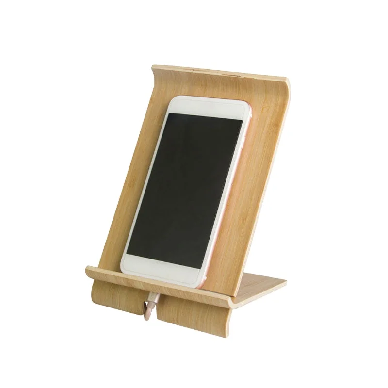TAOTAOJU Storage Supplies Customized Solid Wood Tablet Bracket Detachable BentWood Phone Holder Bamboo Veneer Phone Holder