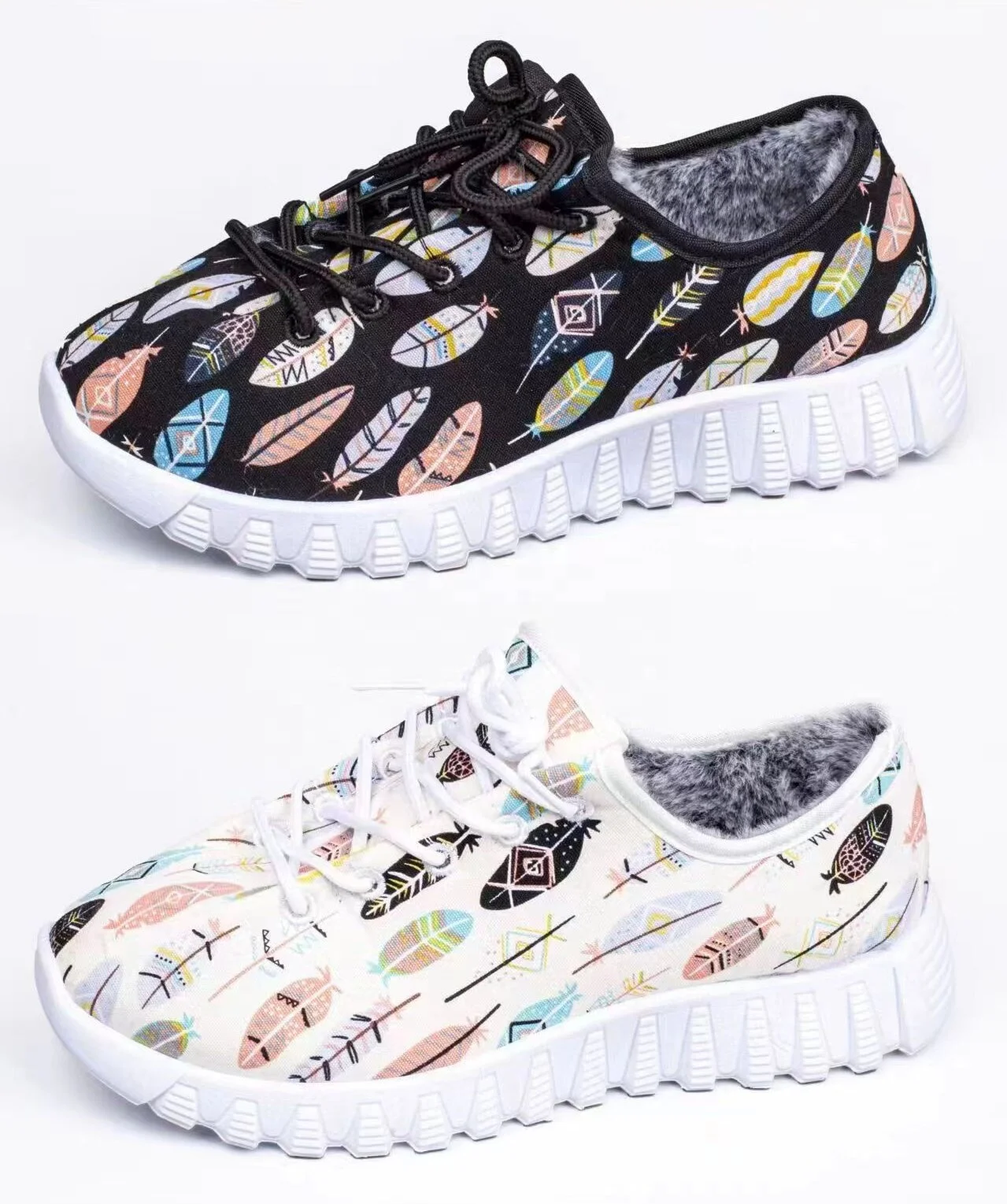 Fashion Women Printing Shoes Breathable Slip On Classic Casual Walking Sneakers for Ladies