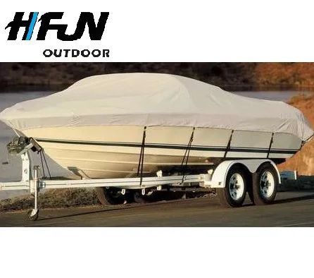 Heavy Duty Marine Grade Polyester Canvas Boat covers PVC coating Waterproof Universal 1000D Oxford Boat Cover