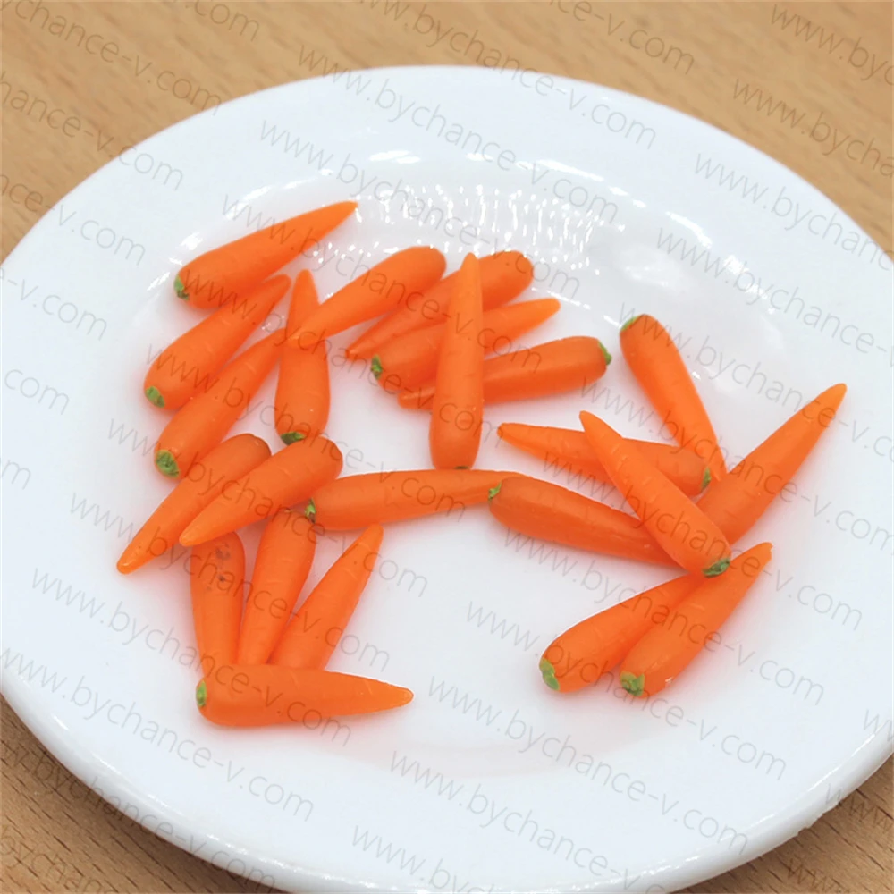 19mm artificial tiny carrot ornaments mini vegetable crafts dollhouse kitchen supermarket items DIY accessories