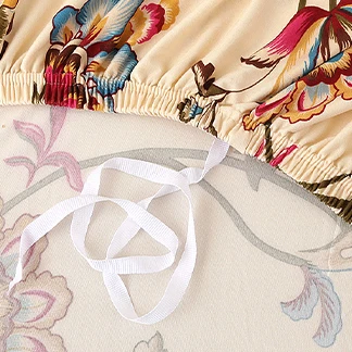 Printed Spandex Beige Floral Couch Cover Sofa Slipcover Stretch Couch Covers  for Kids Pets