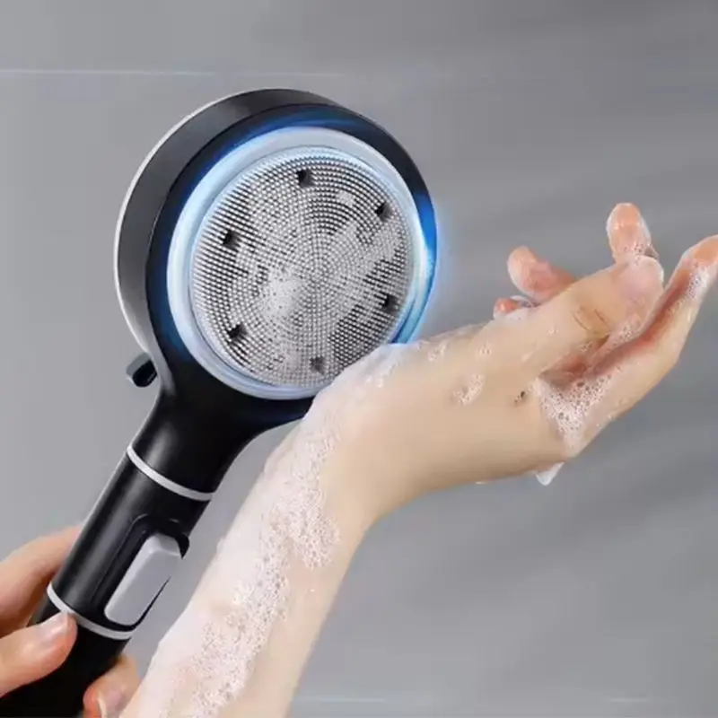 High Flow black 5 Modes massage spa PP cotton water filter Shower Head