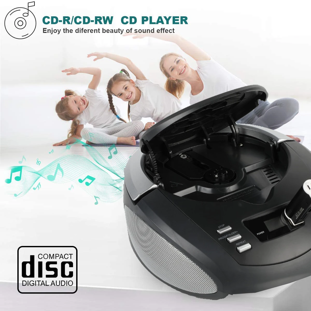 Лидер продаж от производителя LCD USB MP3 Boombox CD-плеер радио оптовая продажа портативный домашний