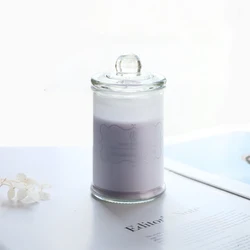 High Quality Home Decorations Lavender Glass Jar Candle Soy Wax Aromatherapy Scented Candles