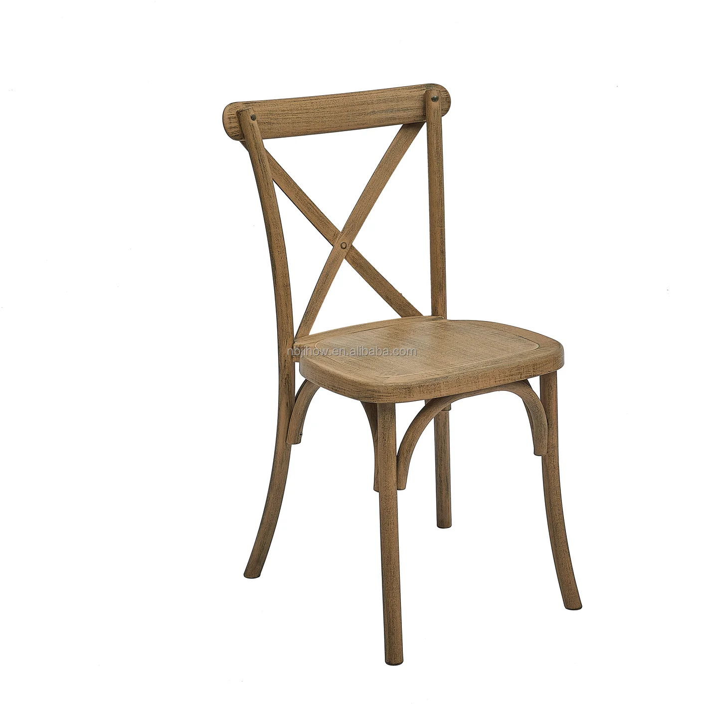 PP resin crossback chair for rental event chair manufacture  chestnut color