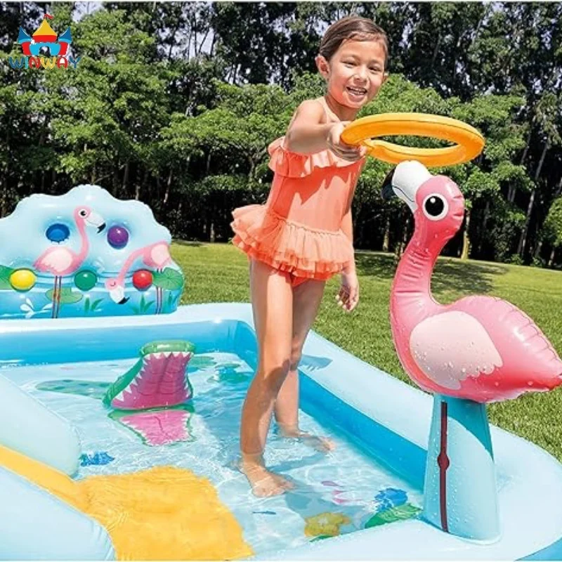Safety PVC Inflatable Jungle Adventure Play Center Spray Kiddie Pool inflatable swimming pool water pool for kids