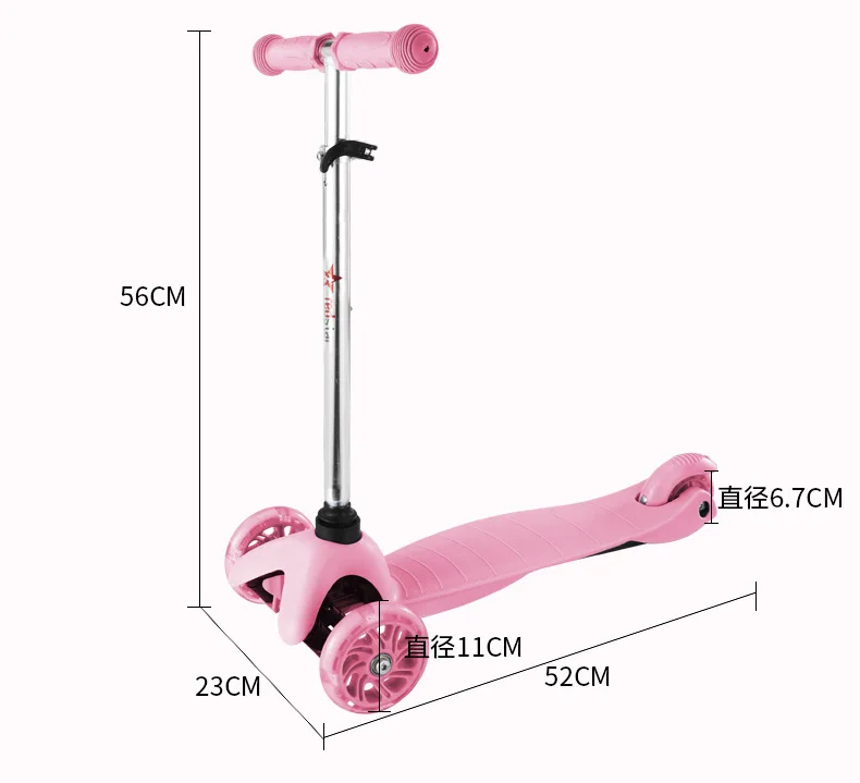 2024 Best-Selling Safety Design Cheap Foldable Kids Kick Scooter 3 Wheel lights foot Push Scooter