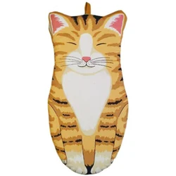 Длинные хлопковые термостойкие Нескользящие перчатки с 3d-рисунком кота и лап для духовки