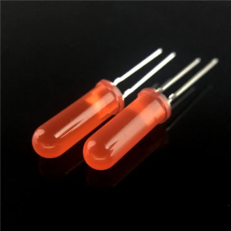 RoHS ce 5 years warranty super bright 0.06w 5mm red round led diode 625nm lens red diffused
