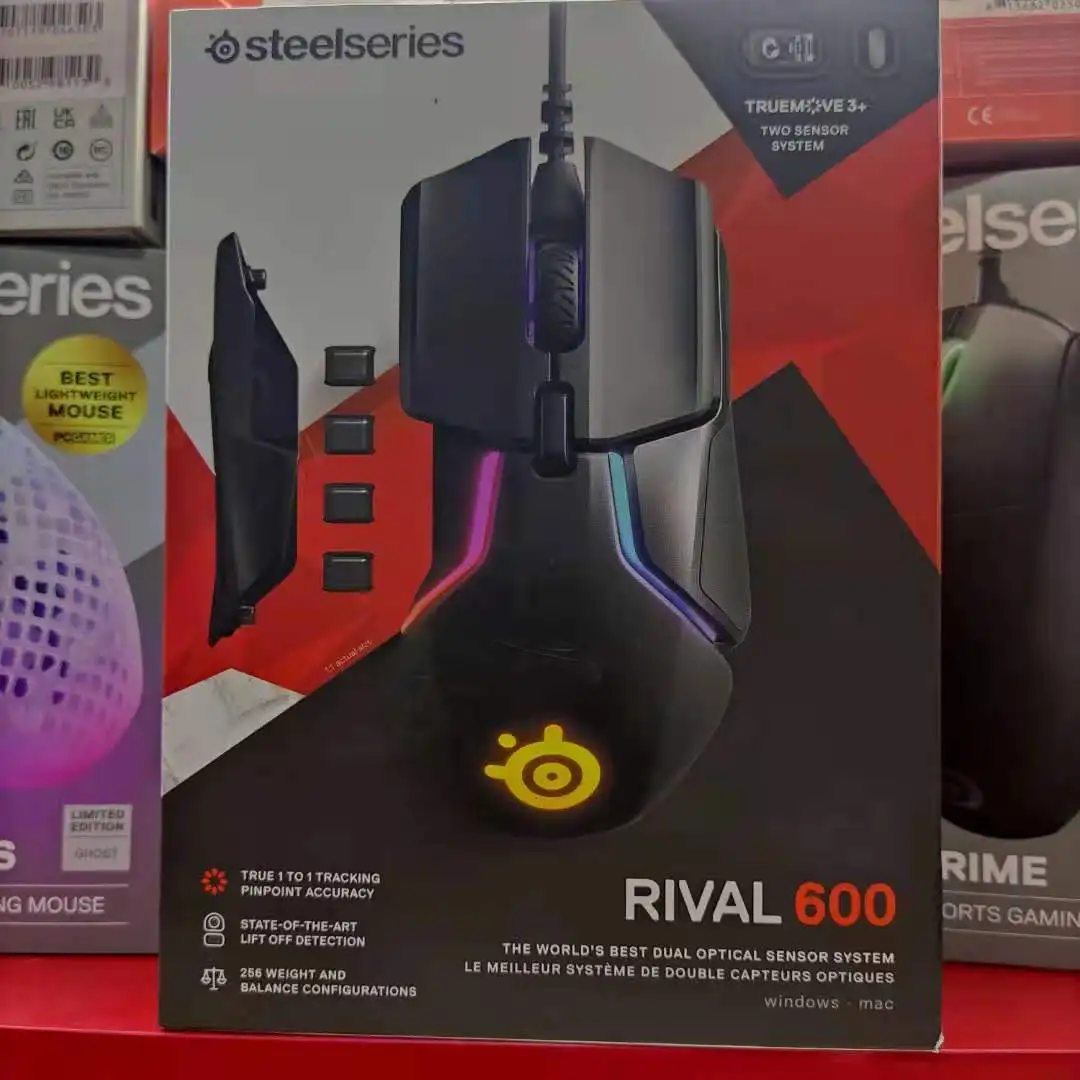 Игровая мышь SteelSeries Rival 600 12000 точек/дюйм TrueMove3Plus с двойным оптическим датчиком и RGB