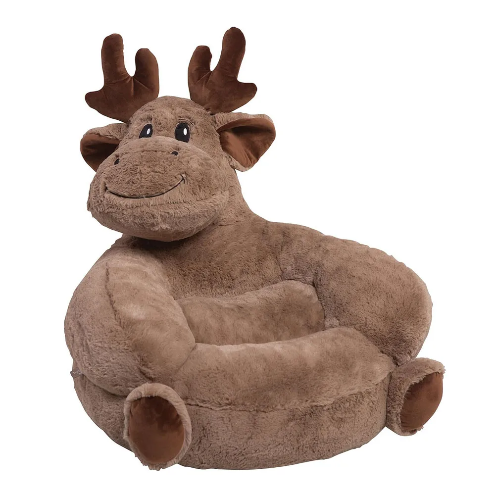 A861 ODM Moose Toddler Plush Pillow Kids Comfy Animal Chair Old Baby Soft Toddler Lounge Kids Bean Bag Alternative Babys Chairs