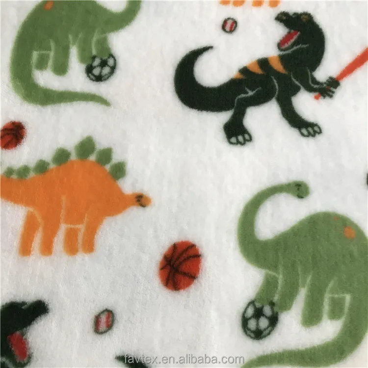 Wholesale 100% Polyester Customized Giraffe/Frog Printed Flannel Fleece Fabric For Nightgown