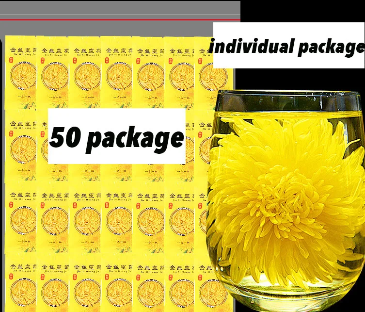 Chinese Traditional Herbs Tea Blooming silk Best Selling Golden Silk Chrysanthemum