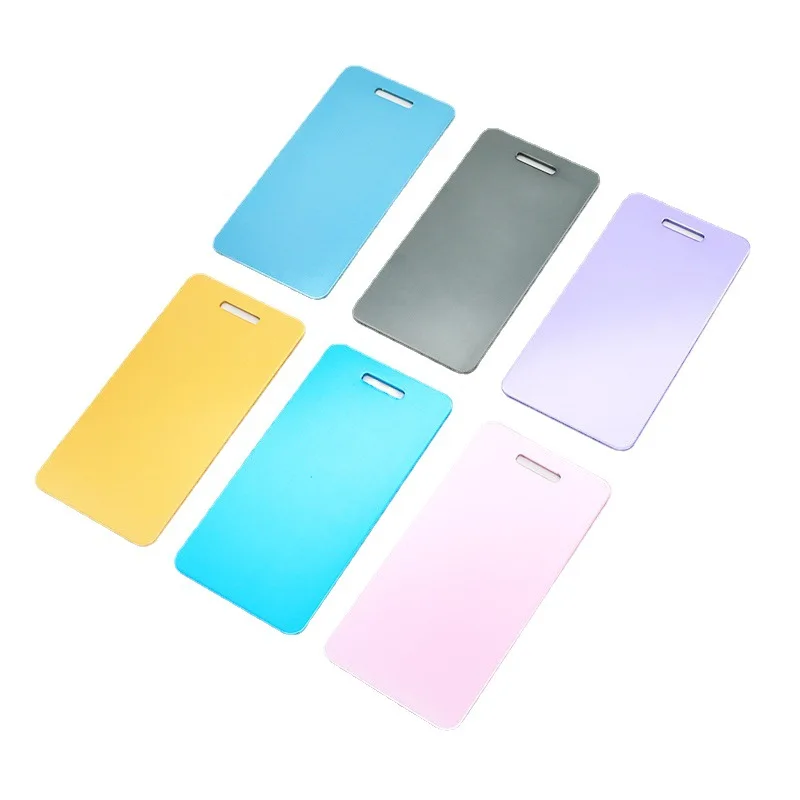 Wholesale Custom Travel Airplane Anodized Blank Matt Metal Aluminium Airline Luggage Tag with Steel Wire Or Leather Strap