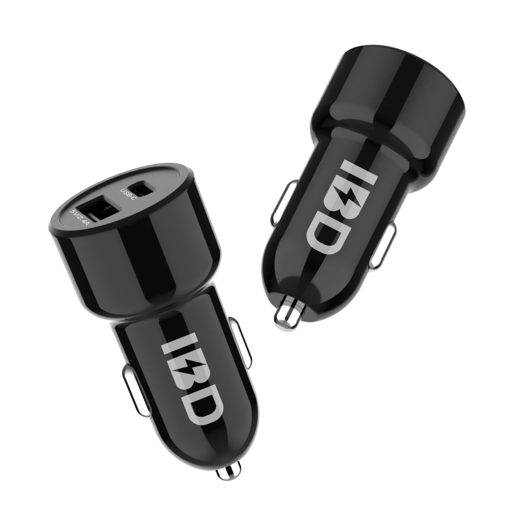 Super speed 5v 3a type C mobile phone car charger 4pin 2-port for digital camera