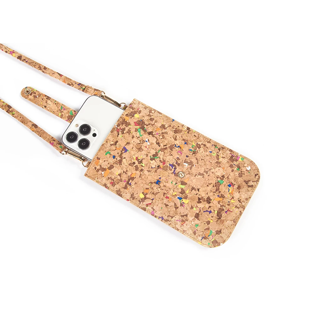 Smart Phone Pouch Cell Phone Bag Crossbody Shoulder Custom Eco-friendly Cork Mobile Phone Bags With Chain And Card Slots